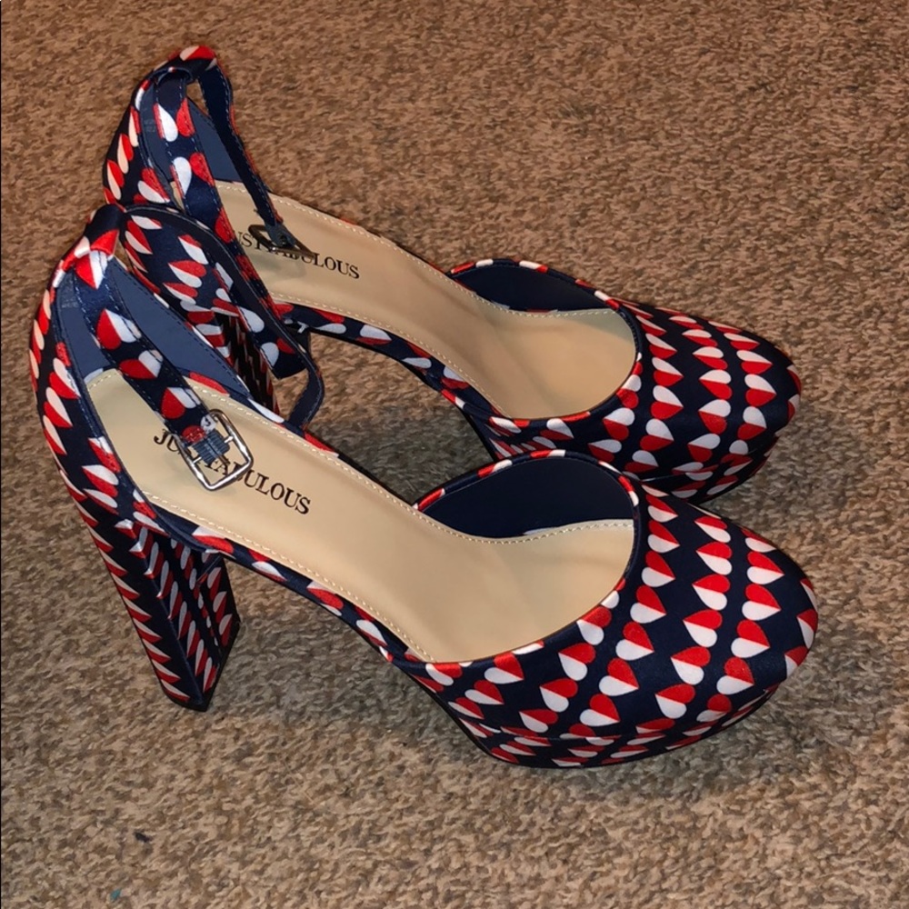JustFab retro heart heels